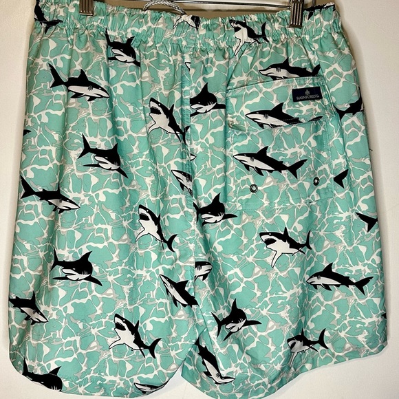 Rainforest Jaws II Quick-dry Swim Trunks Four Way Stretch Water Resistant Aqua L - Picture 2 of 9